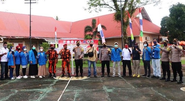 Peringati Hari Sumpah Pemuda, Polres Lingga Bersama Awak Media, OKP dan Mahasiswa Bagi Sembako