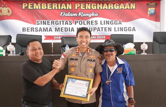 Kapolres Lingga Beri Penghargaan ke Media