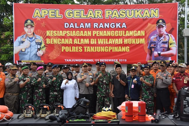 Kapolres Tanjungpinang Periksa Kesiapsiagaan Penanggulangan Bencana 
