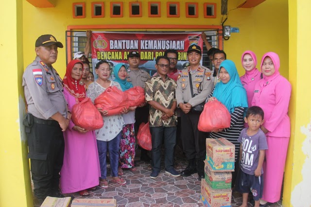Satgas Tanggap Bencana Polda Kepri dan Polres Bintan Gelar Kegiatan Bantuan Kemanusiaan